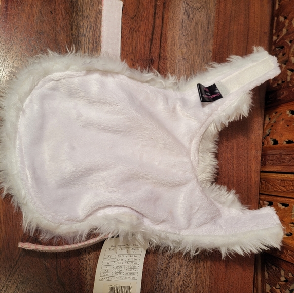 NWT Doggie Design Light Pink Houndstooth Sherpa Edged Dog Coat Size S with Leash - Picture 6 of 8